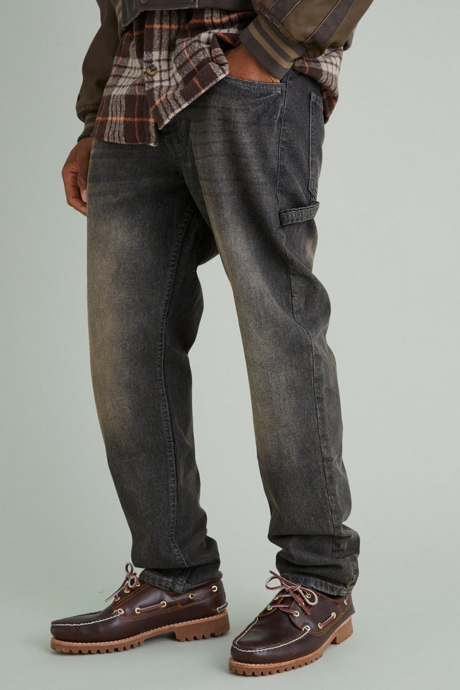 Grey Straight Rigid Carpenter Jeans image number 1
