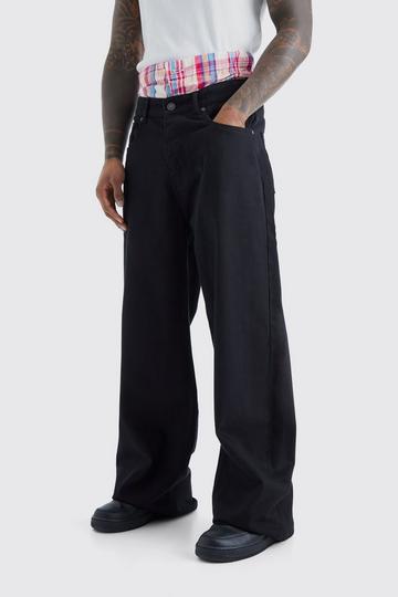 Extreme Baggy Rigid Double Waistband Jeans true black