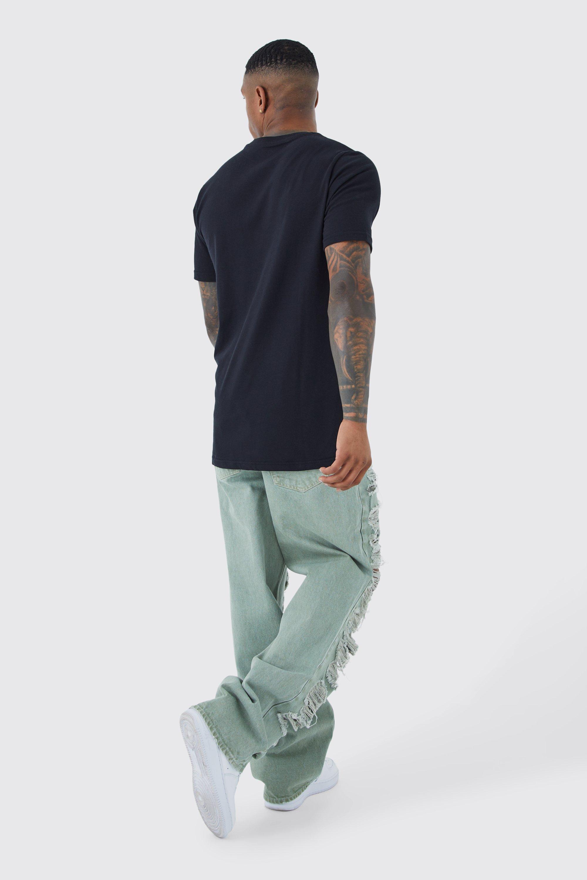 OVERDYED BAGGY JEANS - Dusty blue