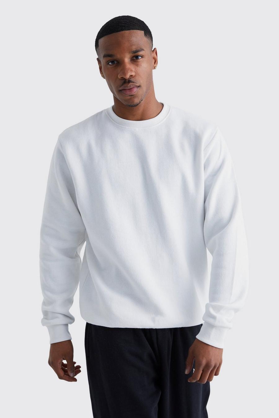 White vit Basic Crew Neck Sweatshirt