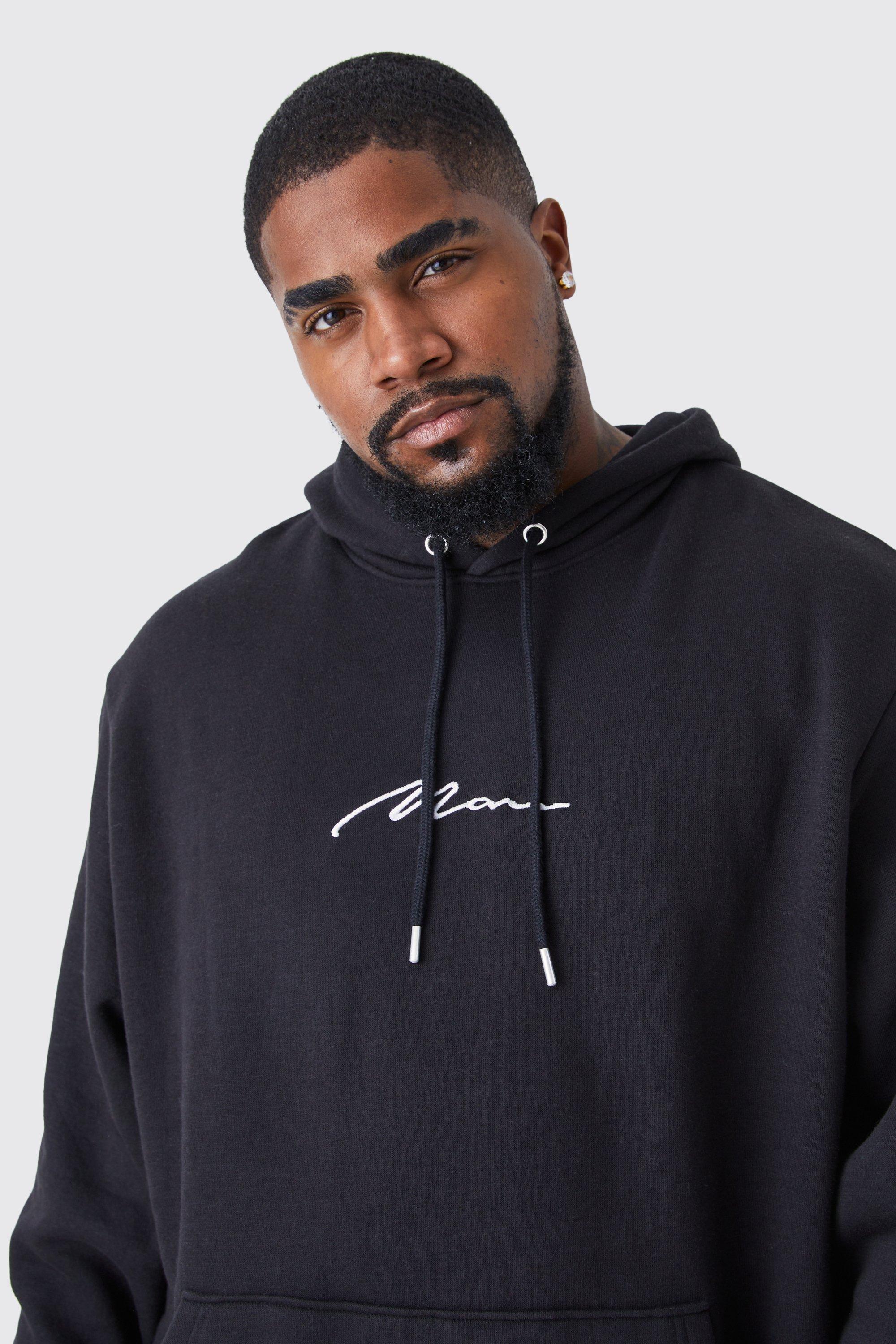 Plus Man Signature Over The Head Hoodie