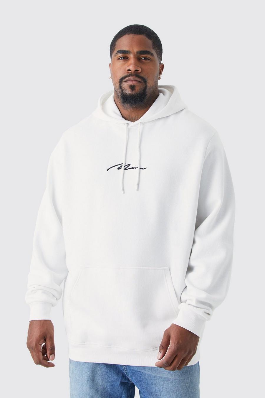 White Plus Man Signature Over The Head Hoodie ROANE image number 1