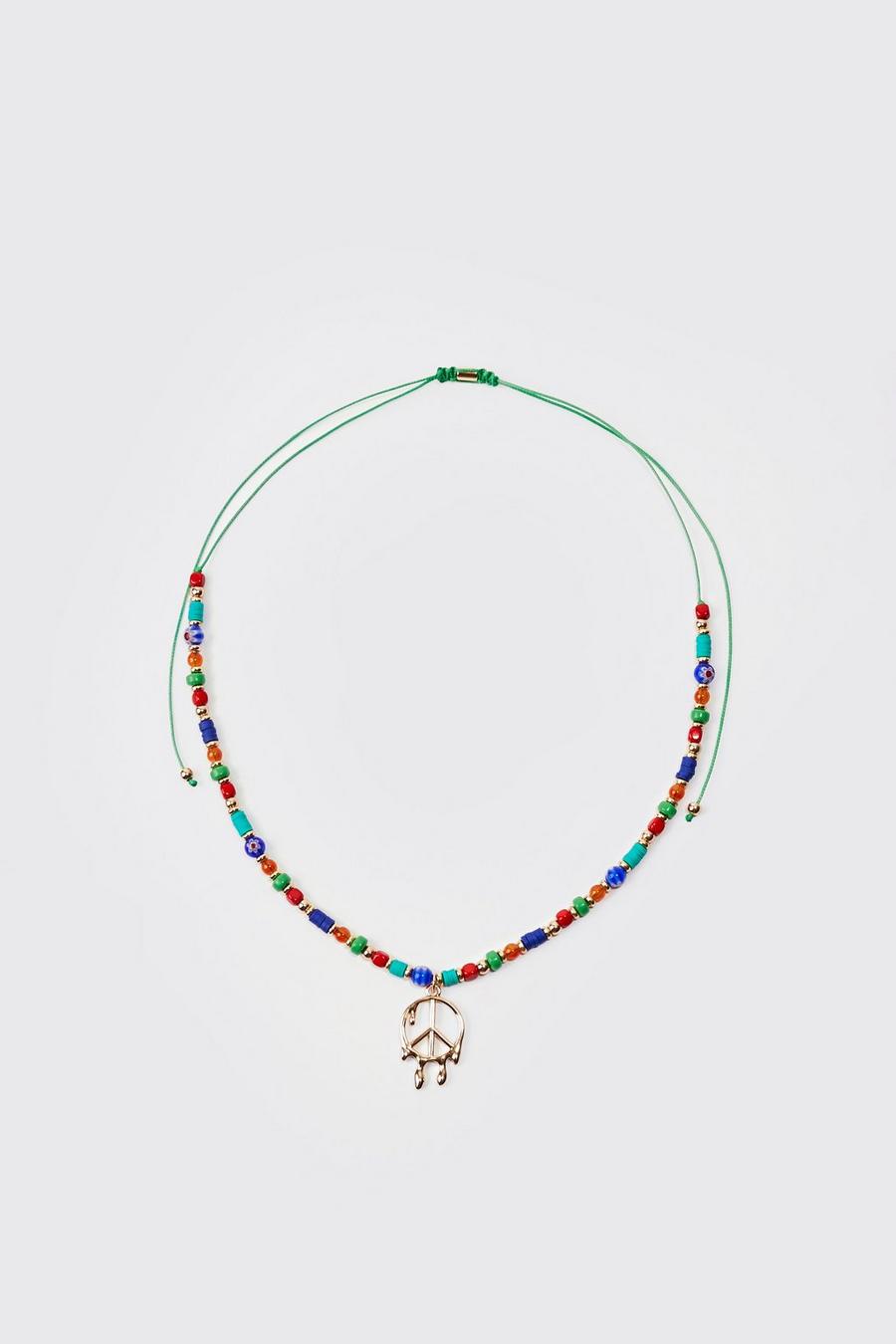 Perlen-Halskette mit Anhänger, Gold image number 1