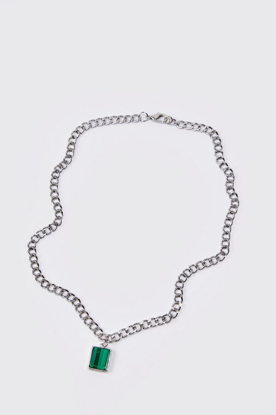 Silver Gem Pendant Necklace