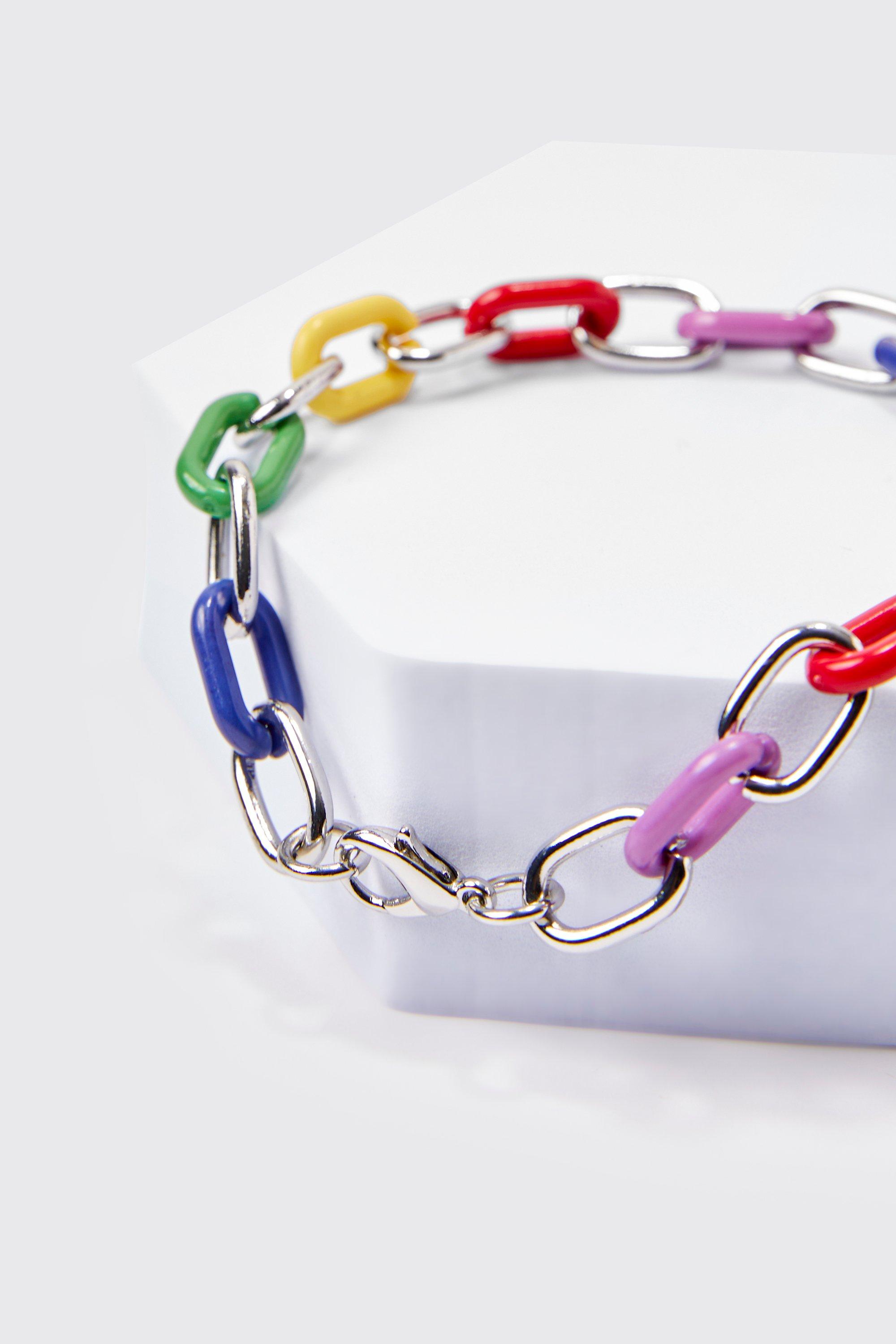 Motorbike Chain Link Gear Men Bracelet Rainbow Pride Men Gay Gift