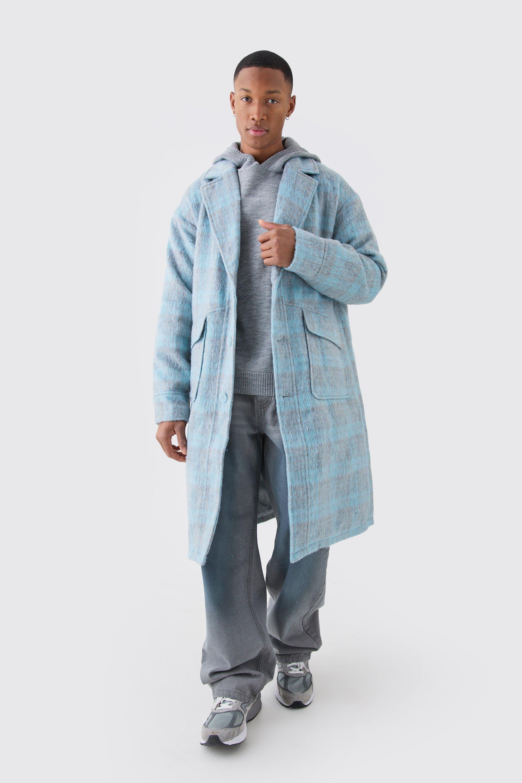 Mens light 2025 blue overcoat