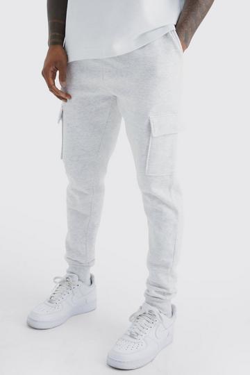 Grey Basic Skinny Fit Cargo Jogger