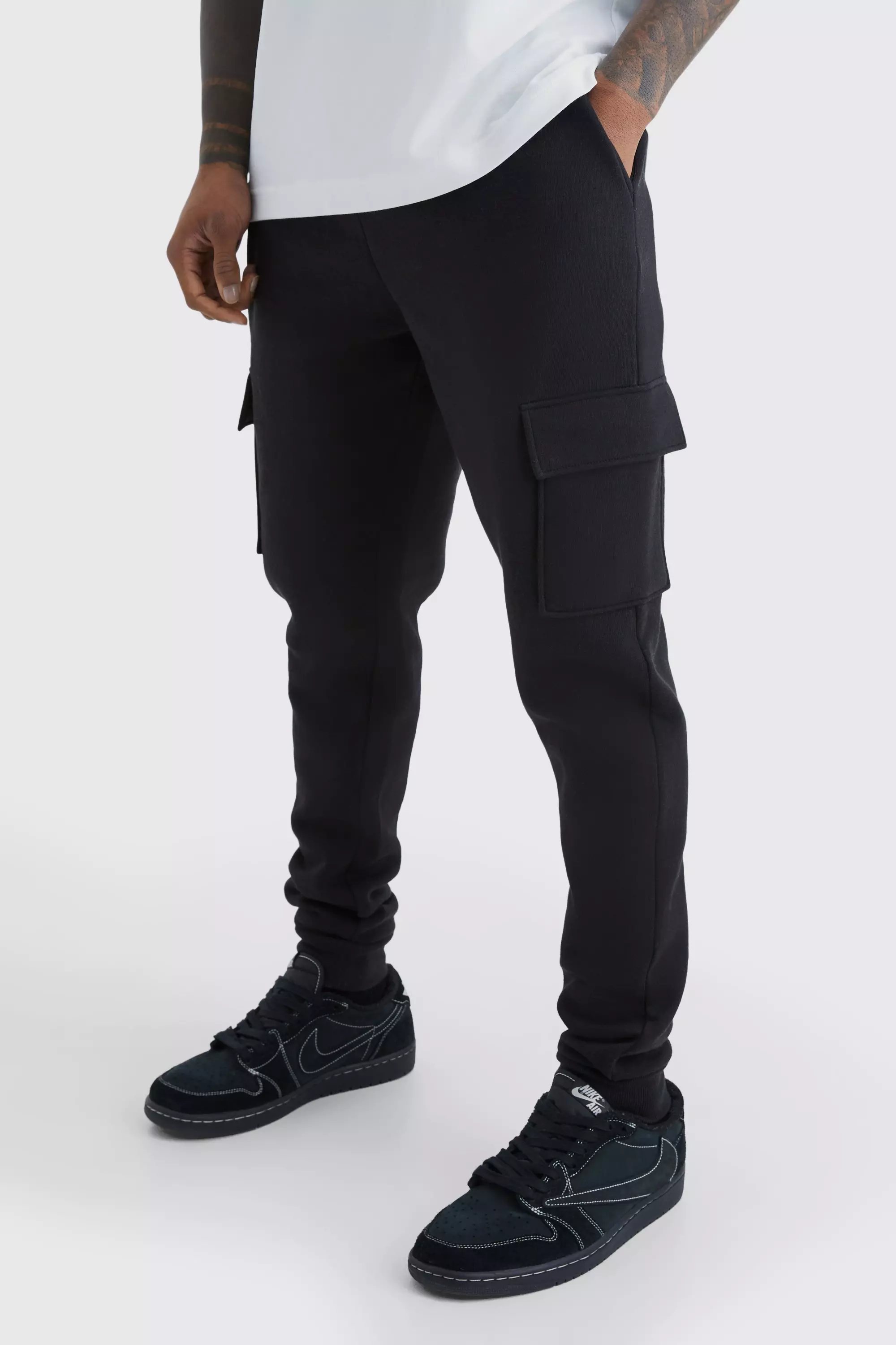 Mens skinny store cargo joggers