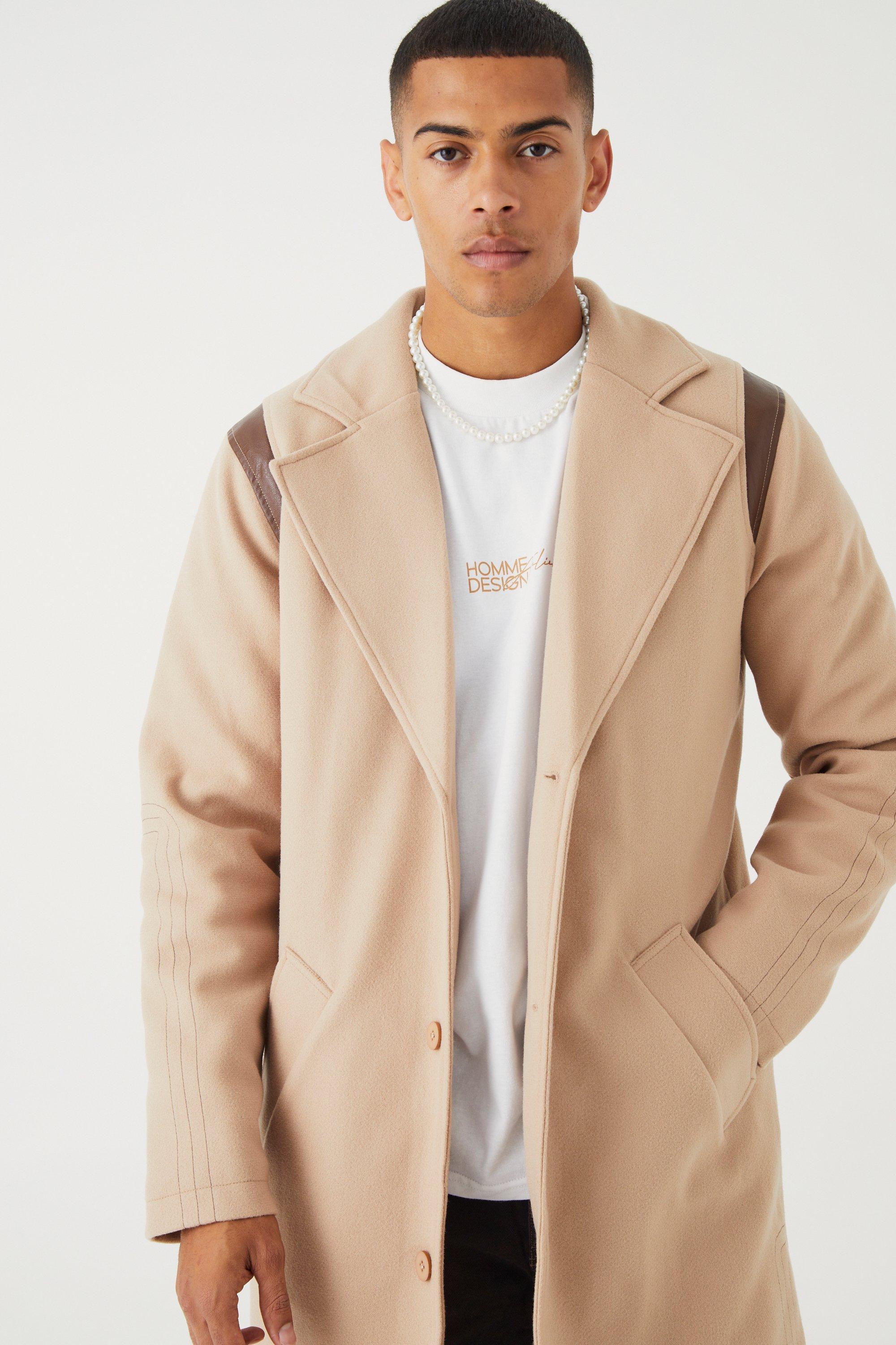 Beige overcoat sale mens