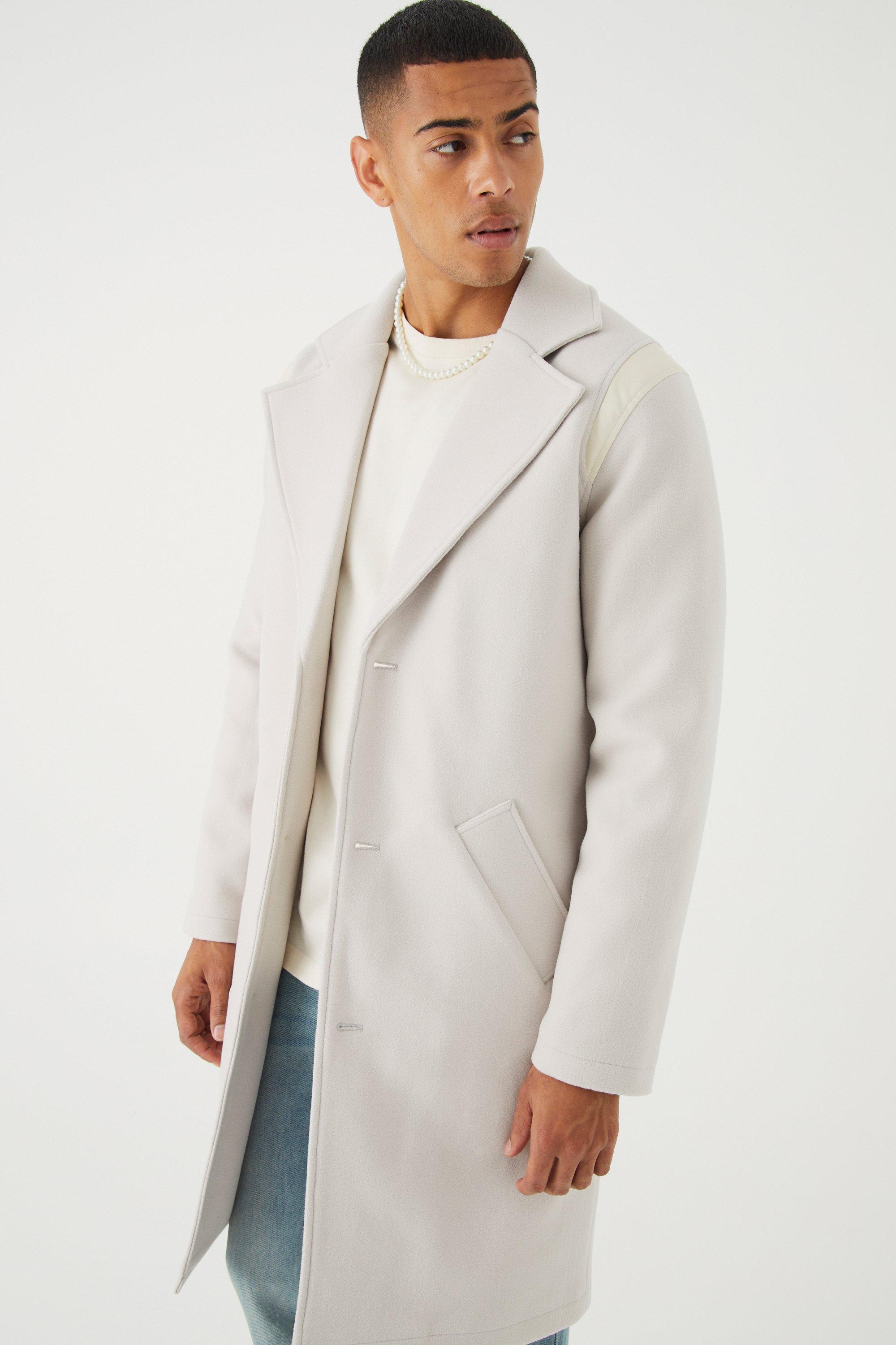 Mens single deals breasted overcoat