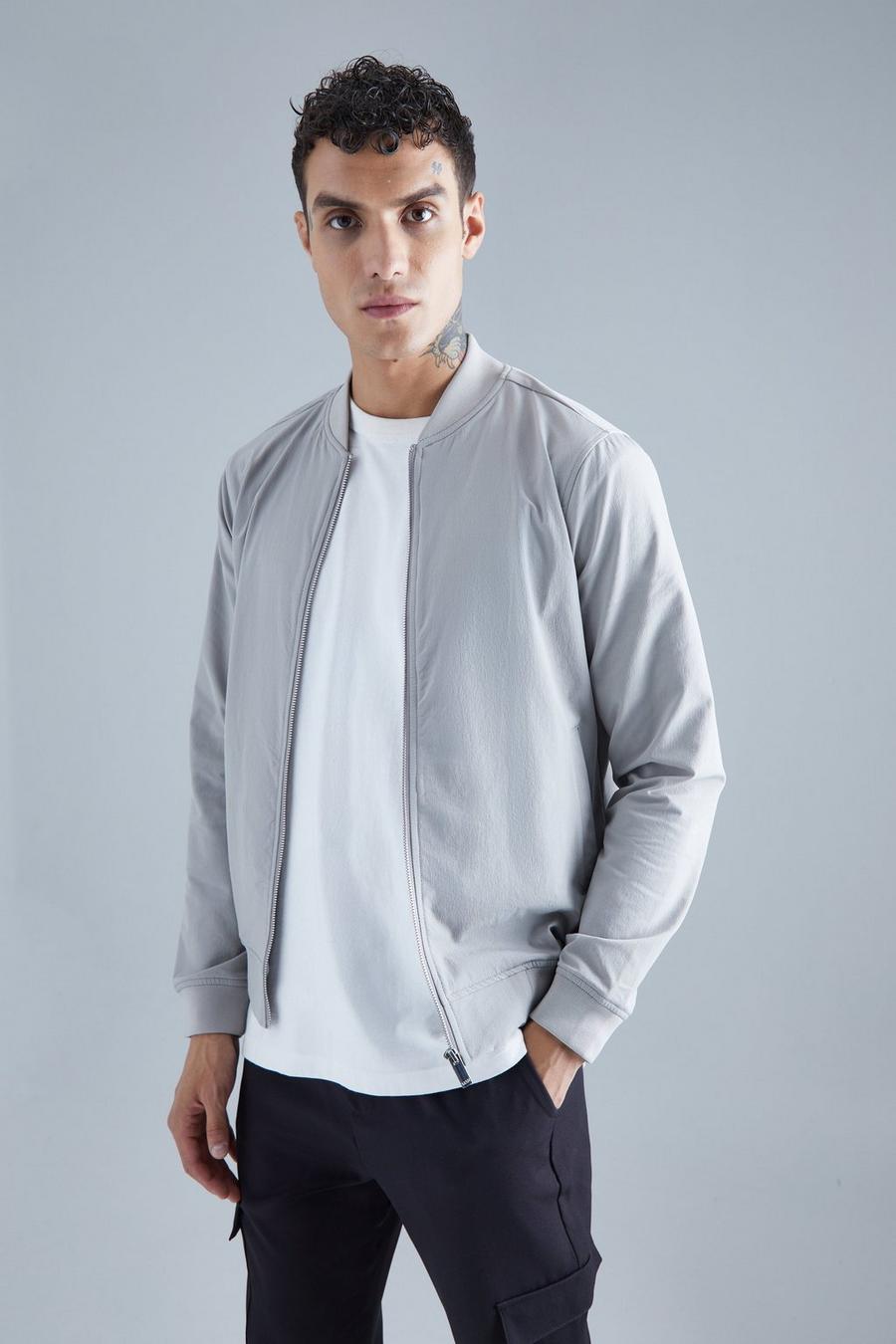 Grey Technical Stretch Smart Bomber image number 1