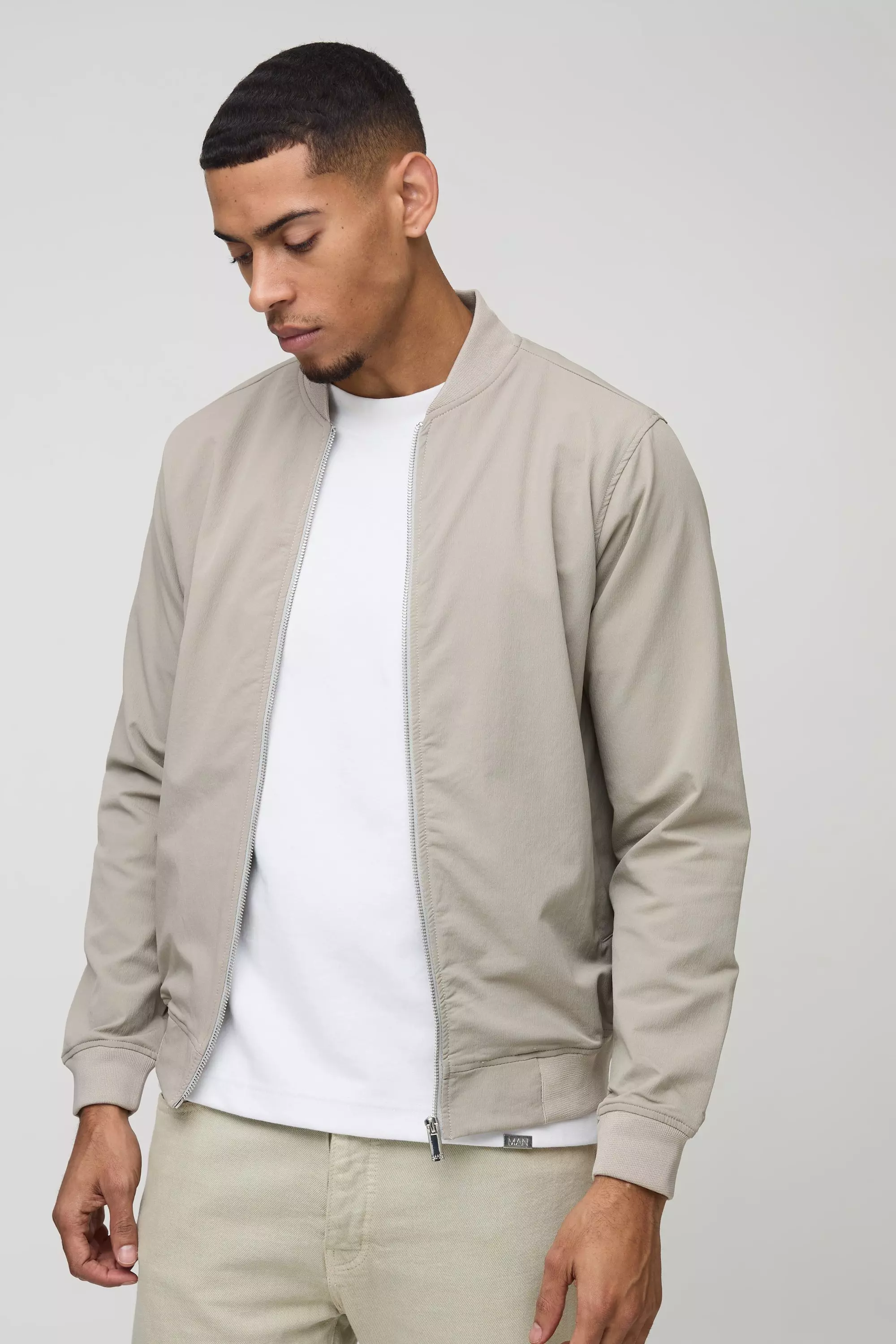 Taupe Technical Stretch Smart Bomber alternative image