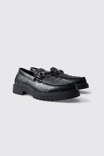 Croc Loafer With Tread Sole black