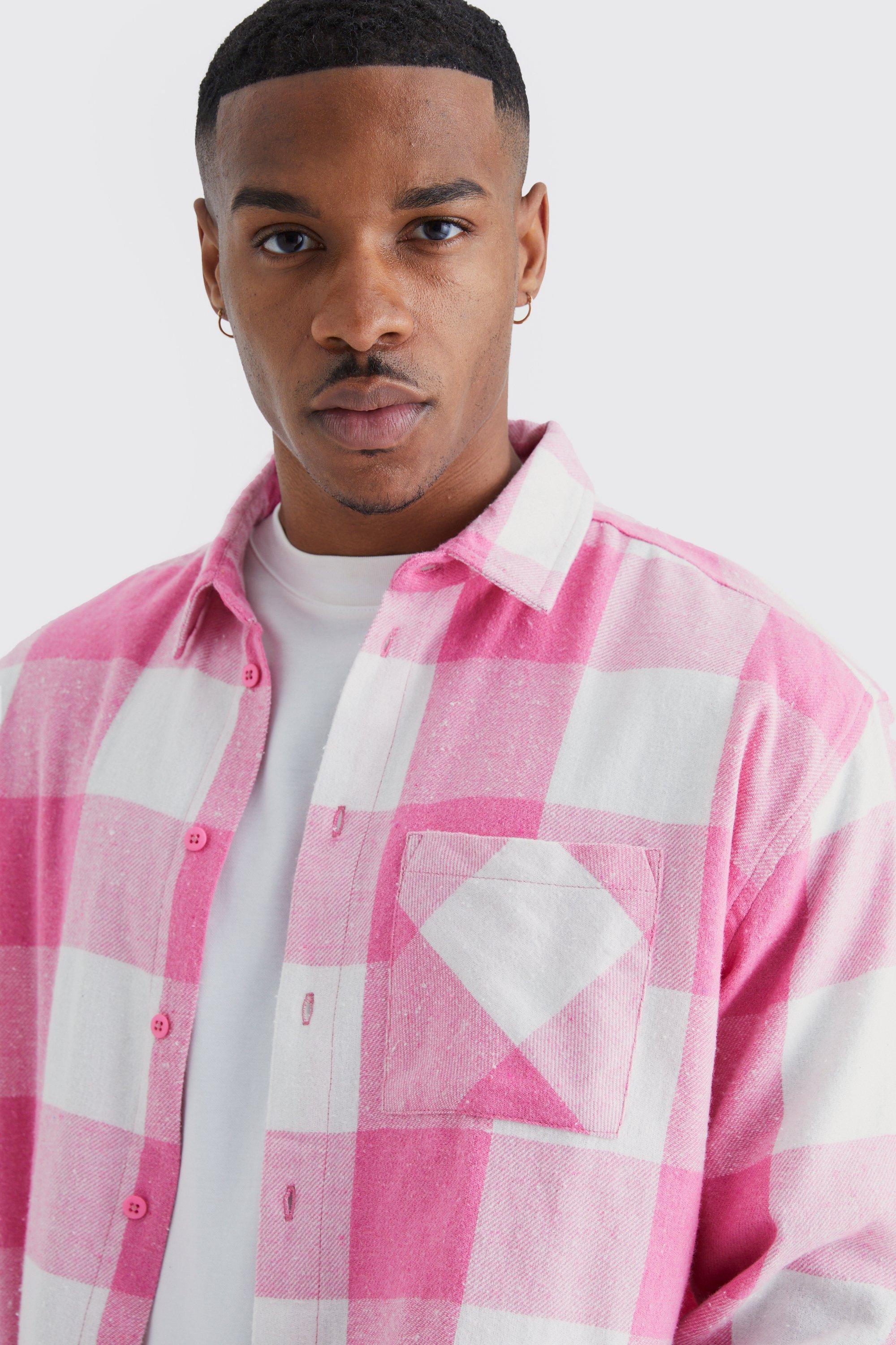 Pink white 2024 check shirt