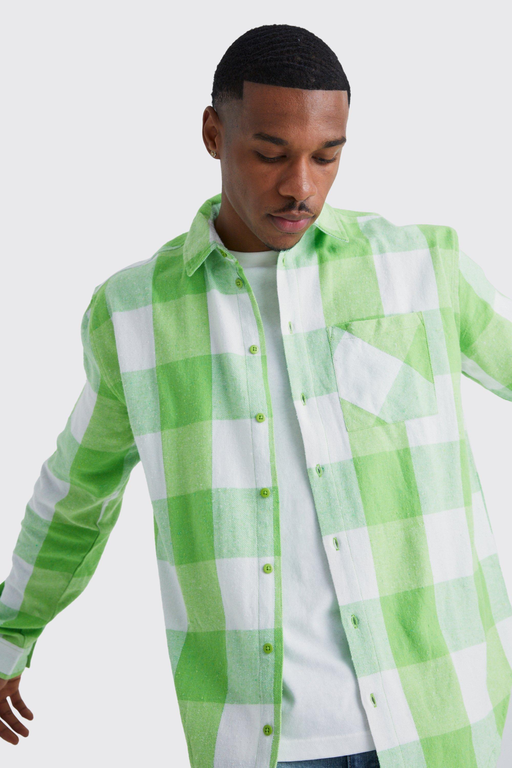 Lime green shop and white shirt