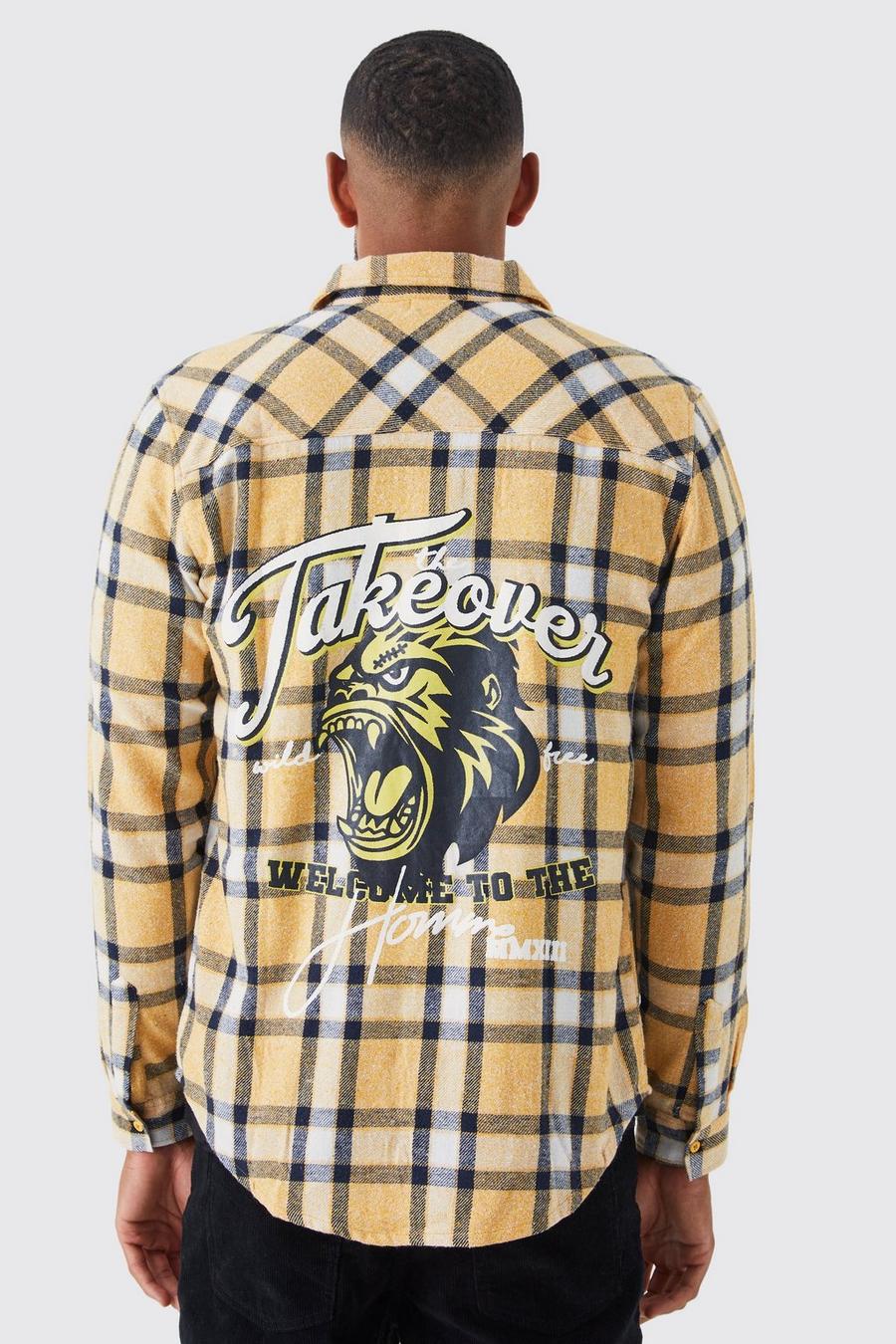 Yellow Tall Long Sleeve Takeover Check Shirt image number 1