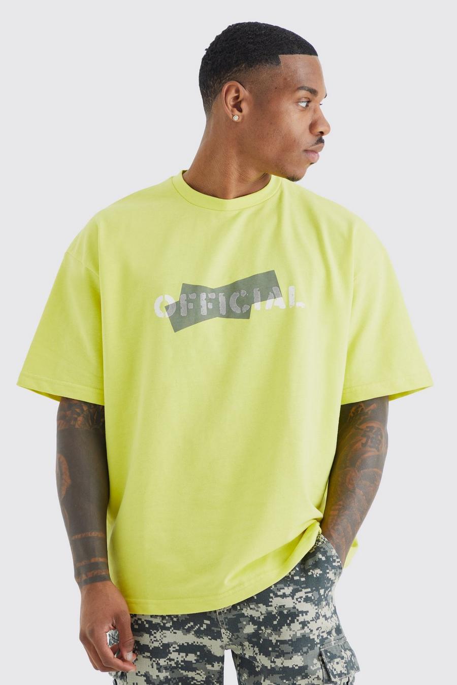 Mustard amarillo Oversized Loopback Official T-shirt  image number 1