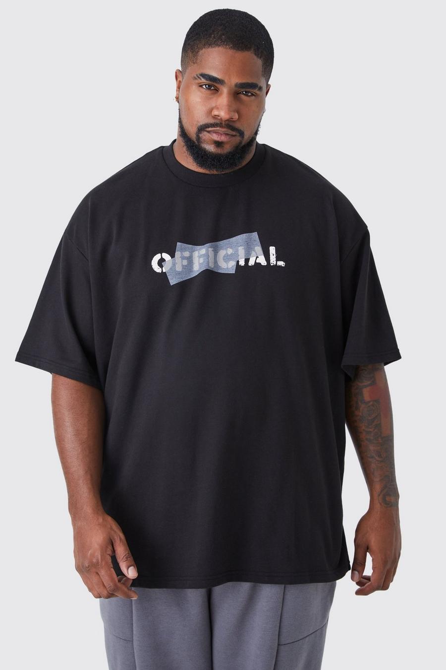 Black schwarz Plus Oversized Loopback Ofical T-shirt