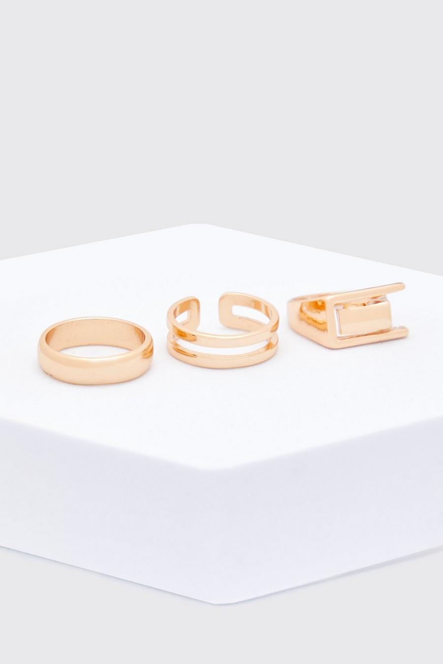 Gold 3 Pack Rings image number 1
