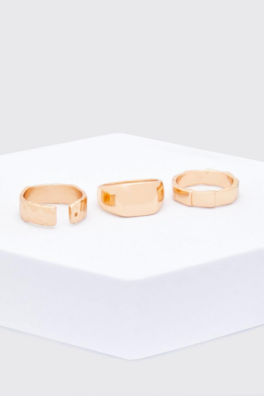 Gold métallique Ringen (3 Paar)