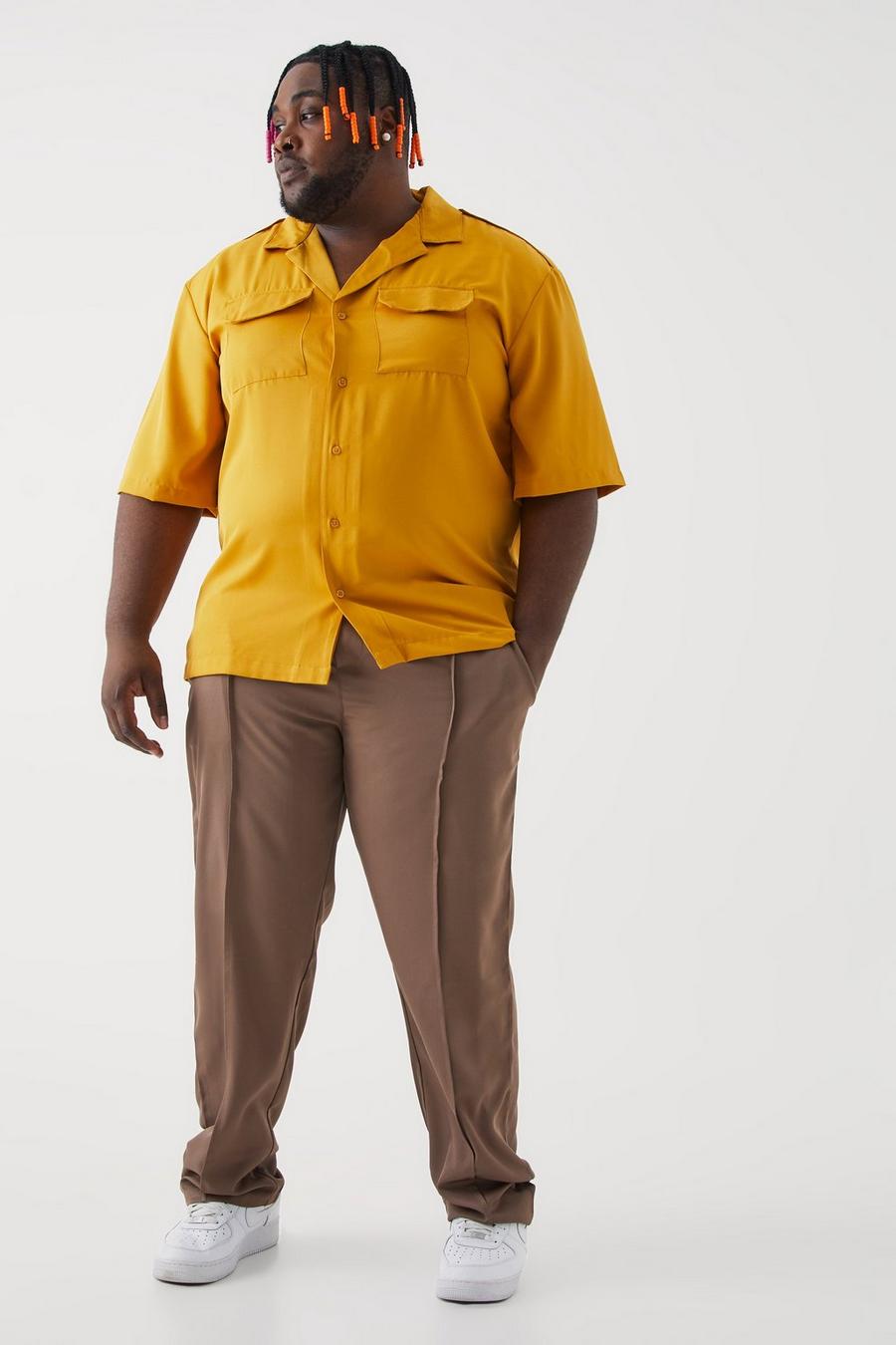 Multi Plus Utility Drop Shoulder Twill Shirt & Pintuck Trouser Set image number 1