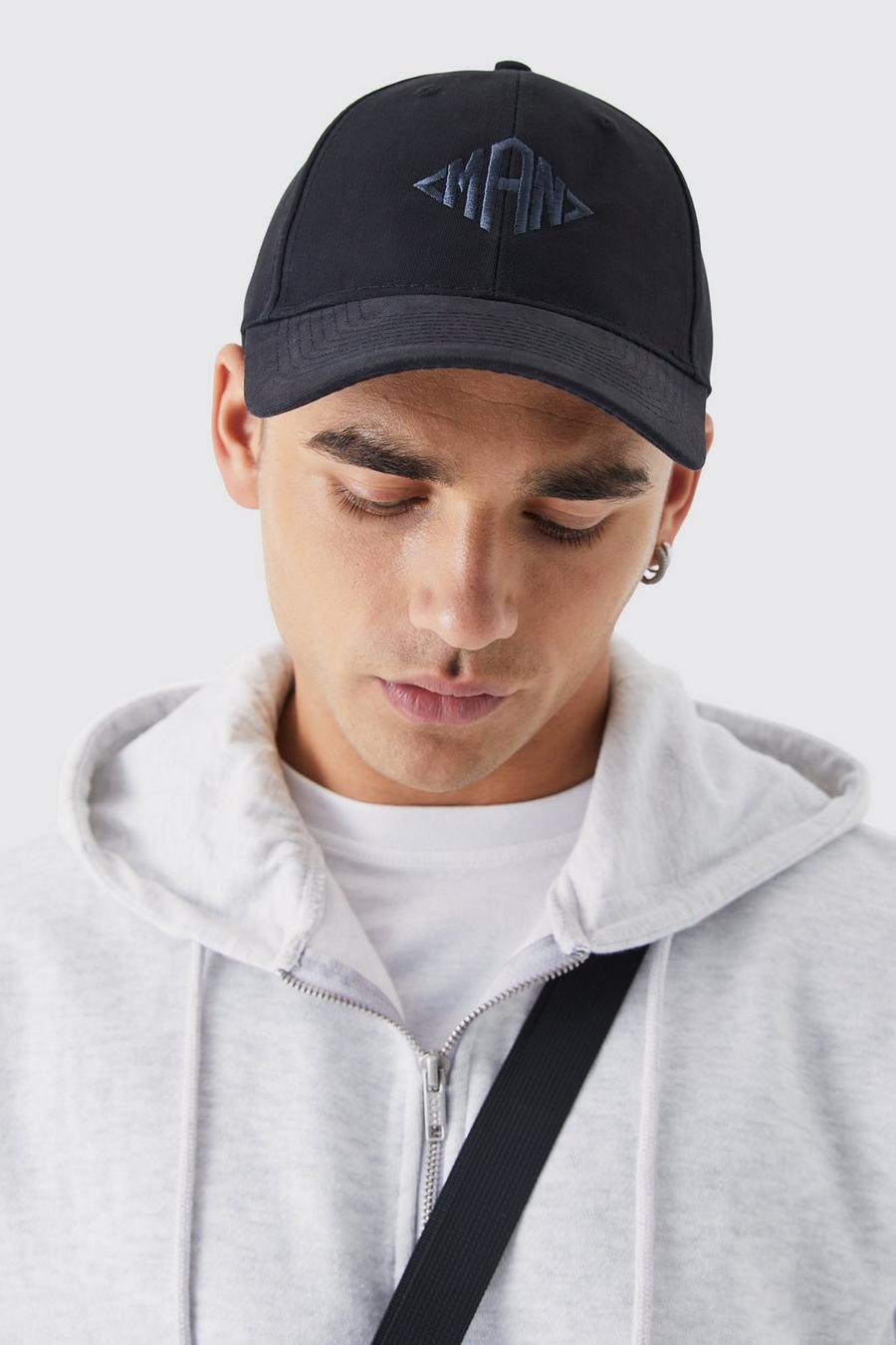 Black noir Man Triangle Embroidered Cap