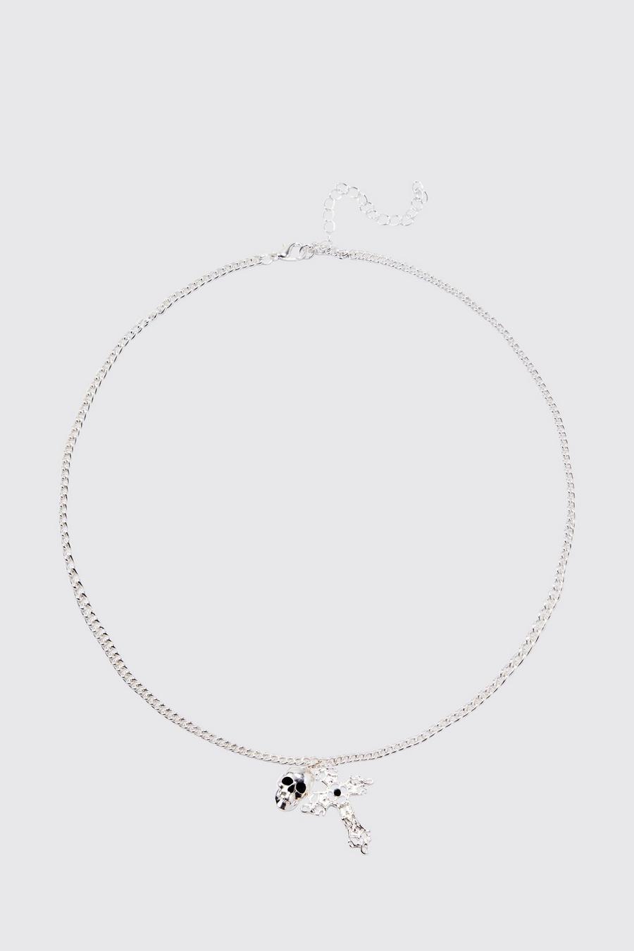 Silver Double Pendant Detail Necklace