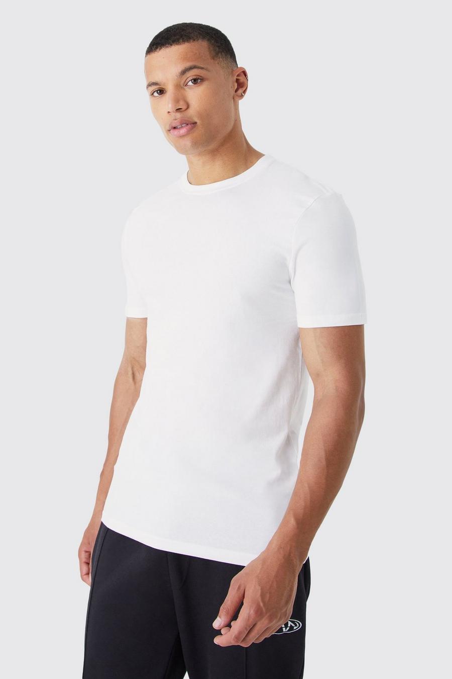 Tall Plain White Muscle Fit T-shirt