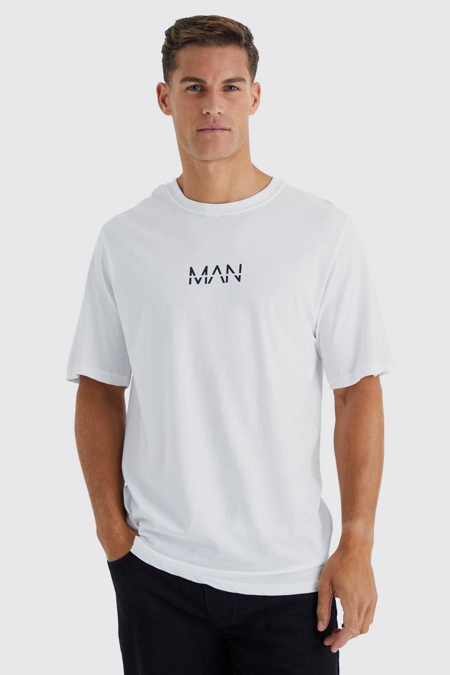 T-shirt Tall con stampa Original Man, White image number 1