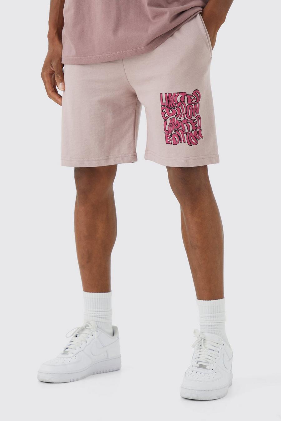 Pantalón corto holgado Limited Edition de tela jersey, Dusty pink