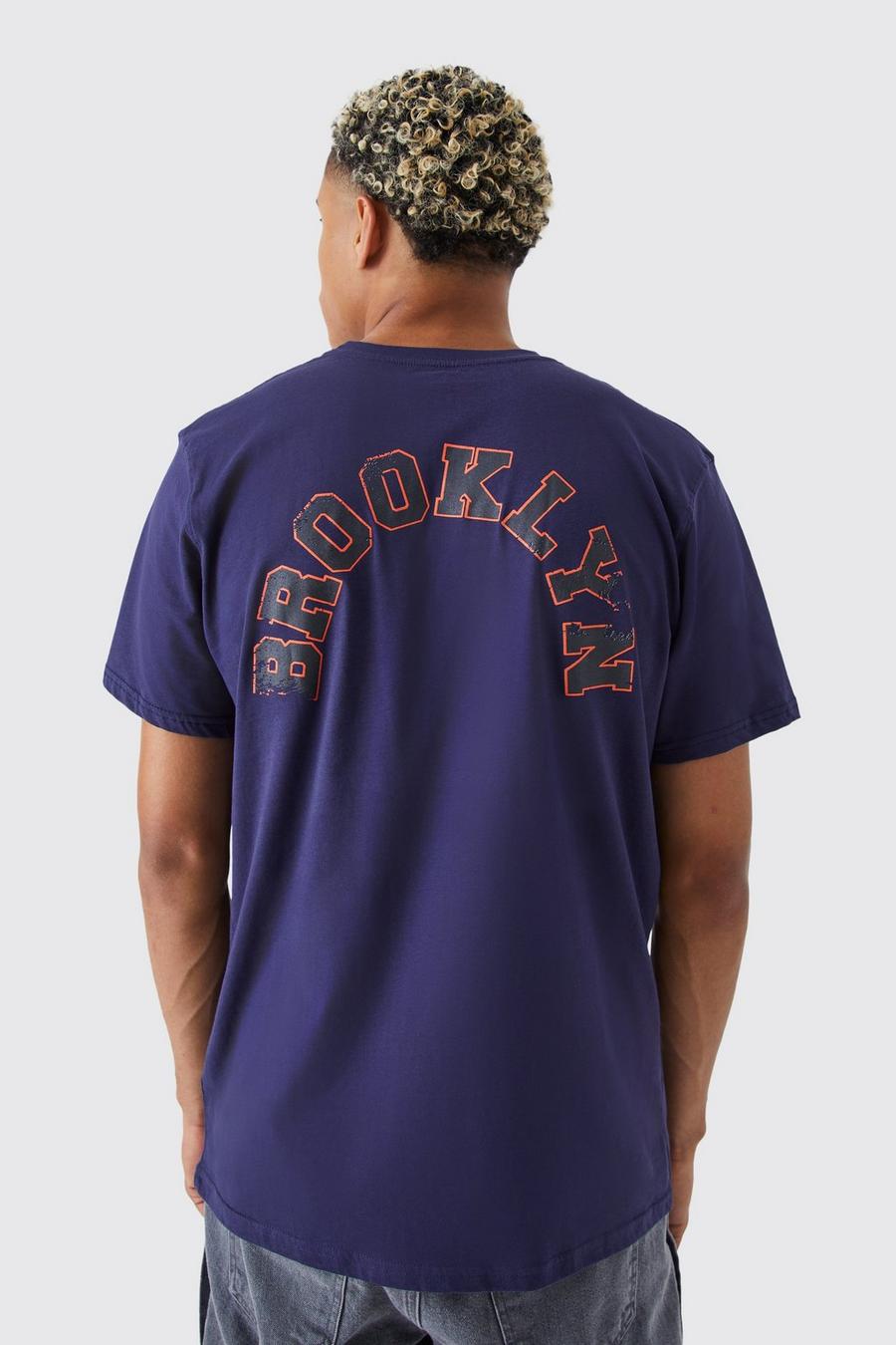Navy Tall Vintage Brooklyn Graphic T-shirt image number 1