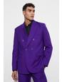 Purple Baggy Blazer Met Dubbele Knopen