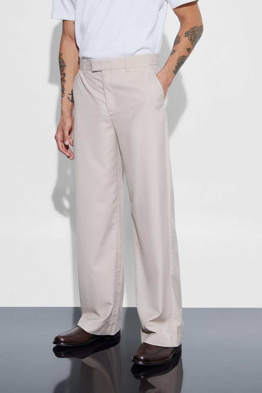 Stone Wide Leg Tailored Trouser image number 1