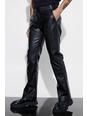 Black Slim Flare Pu Tailored Trouser
