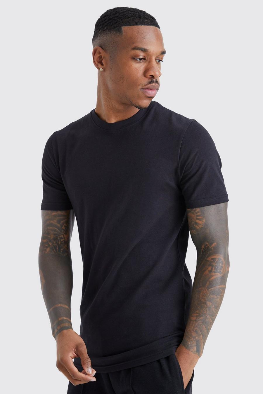 T-shirt Basic attillata, Black nero