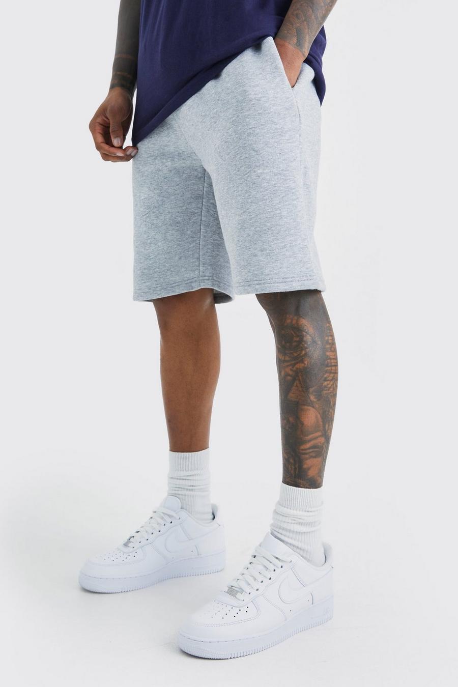 Grey marl grå Slim Mid Length Jersey Short  