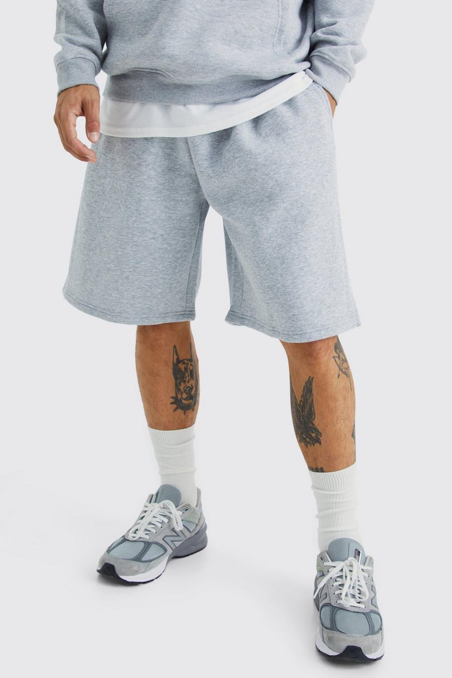 Pantalón corto oversize de tela jersey, Grey marl gris