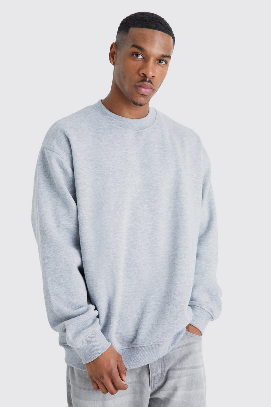 Grey marl Oversized Extended Neck Sweatshirt   