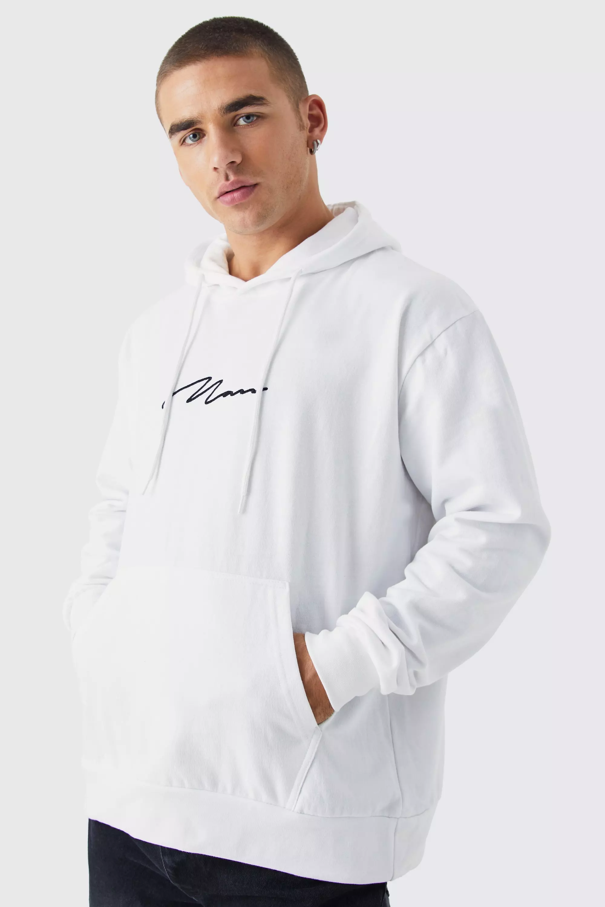 White Man Signature Over The Head Hoodie alternative image