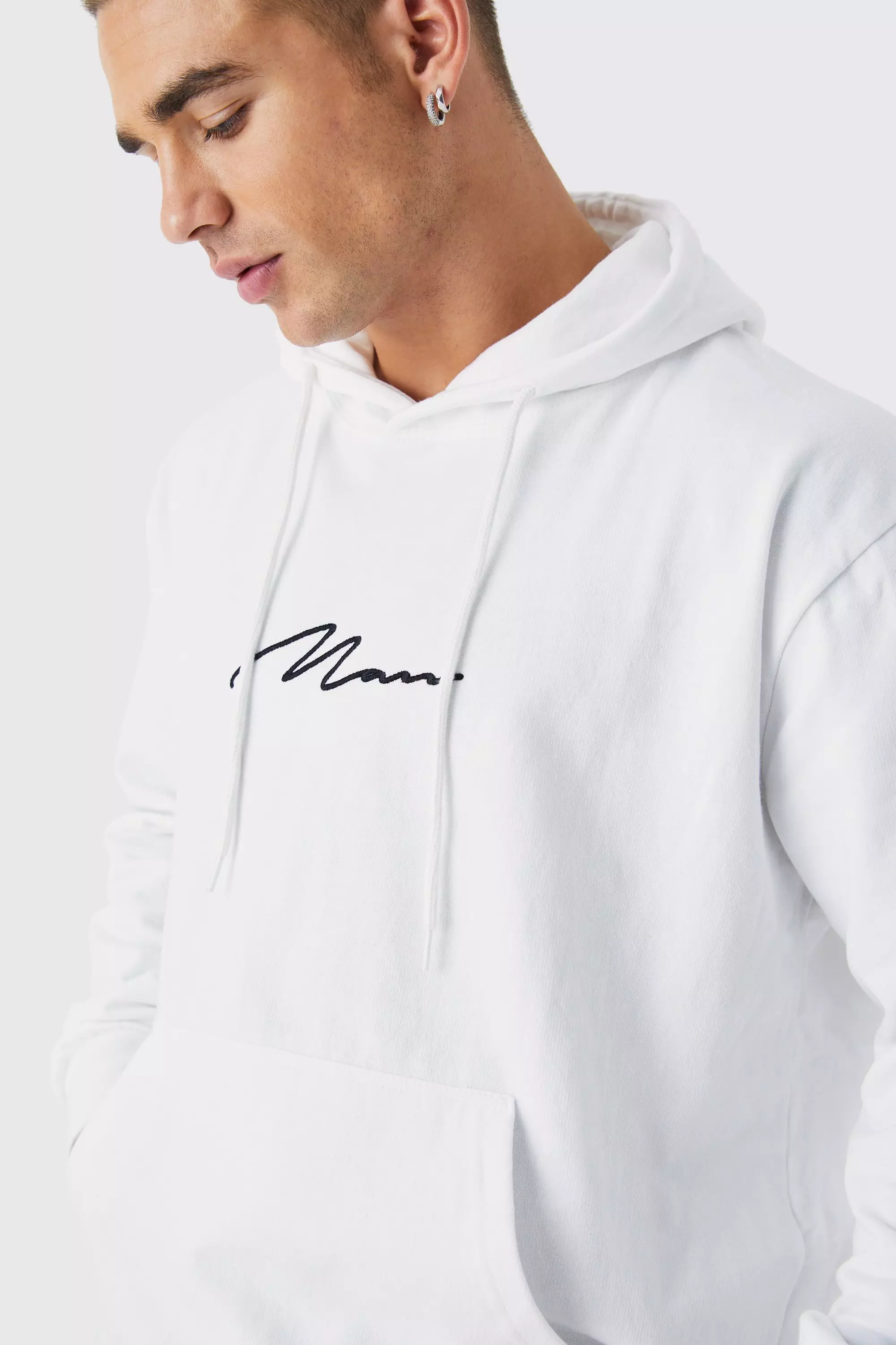 White Man Signature Over The Head Hoodie alternative image