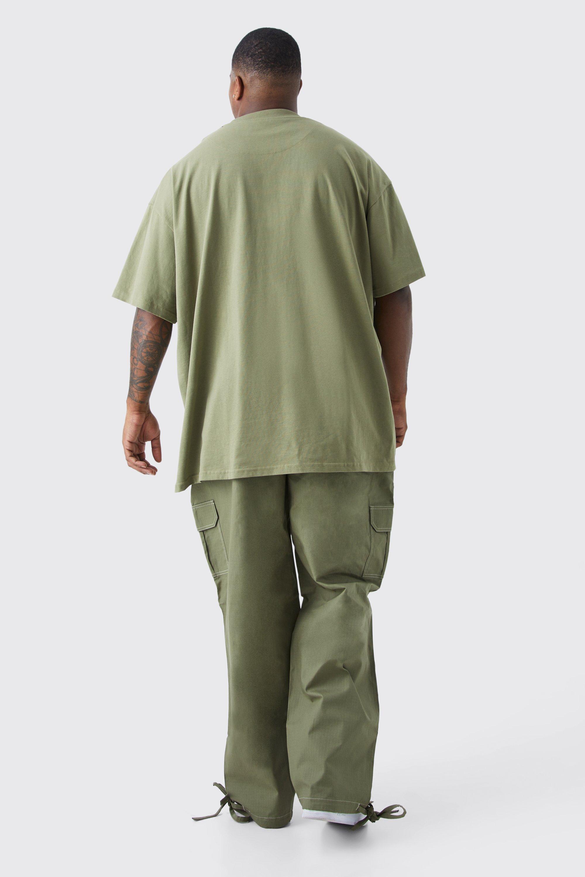 Plus Relaxed Ripstop Cargo Worldwide Print Pants