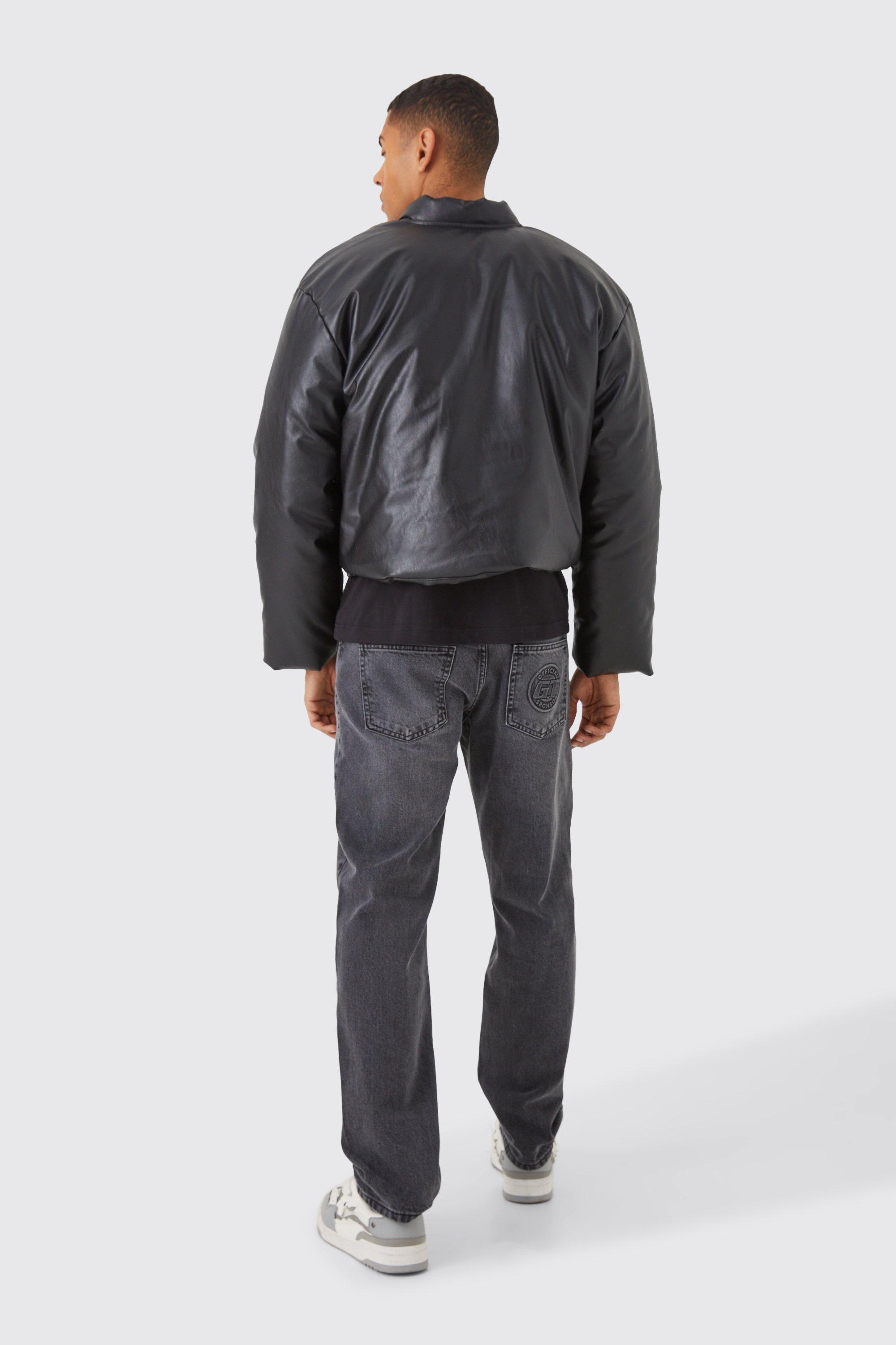 Boxy Pu Volume Padded Puffer Bomber | boohoo USA Boxy Pu Volume Padded Puffer Bomber | boohoo USA