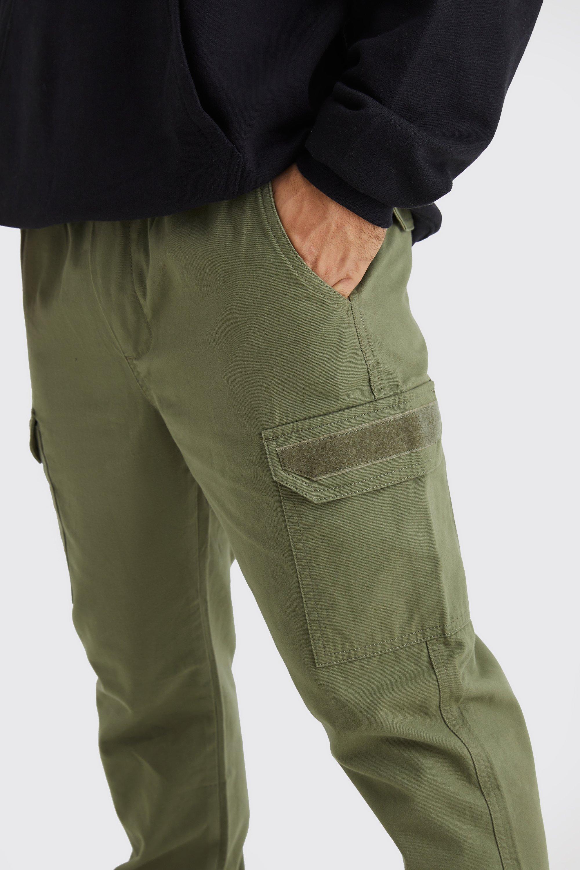 Mens elastic store waist khaki pants