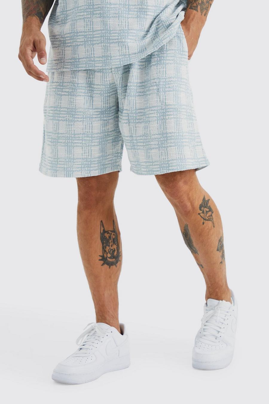 Green Oversized Jersey Bouclé Shorts image number 1