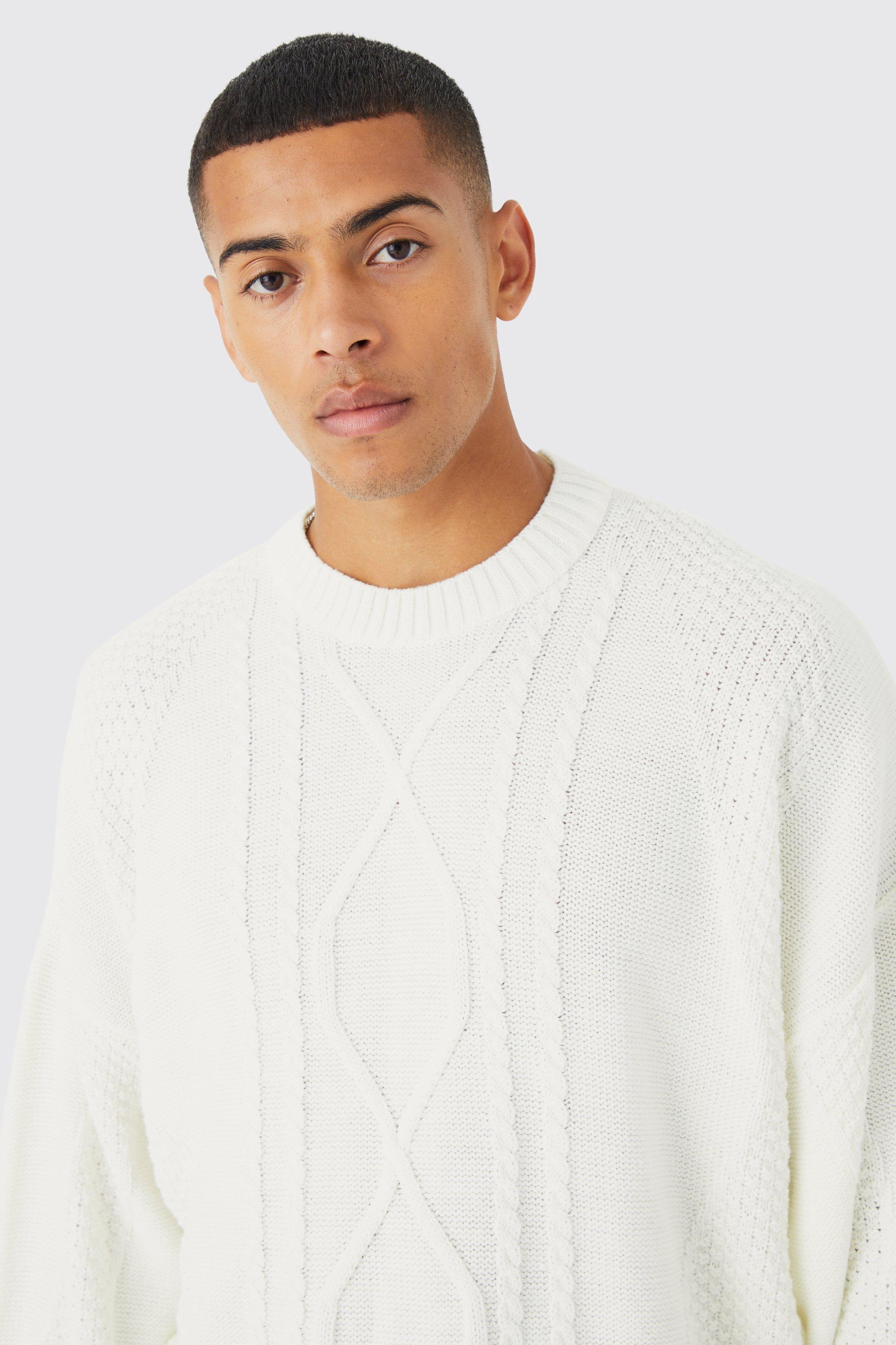 Boxy cable 2025 knit sweater