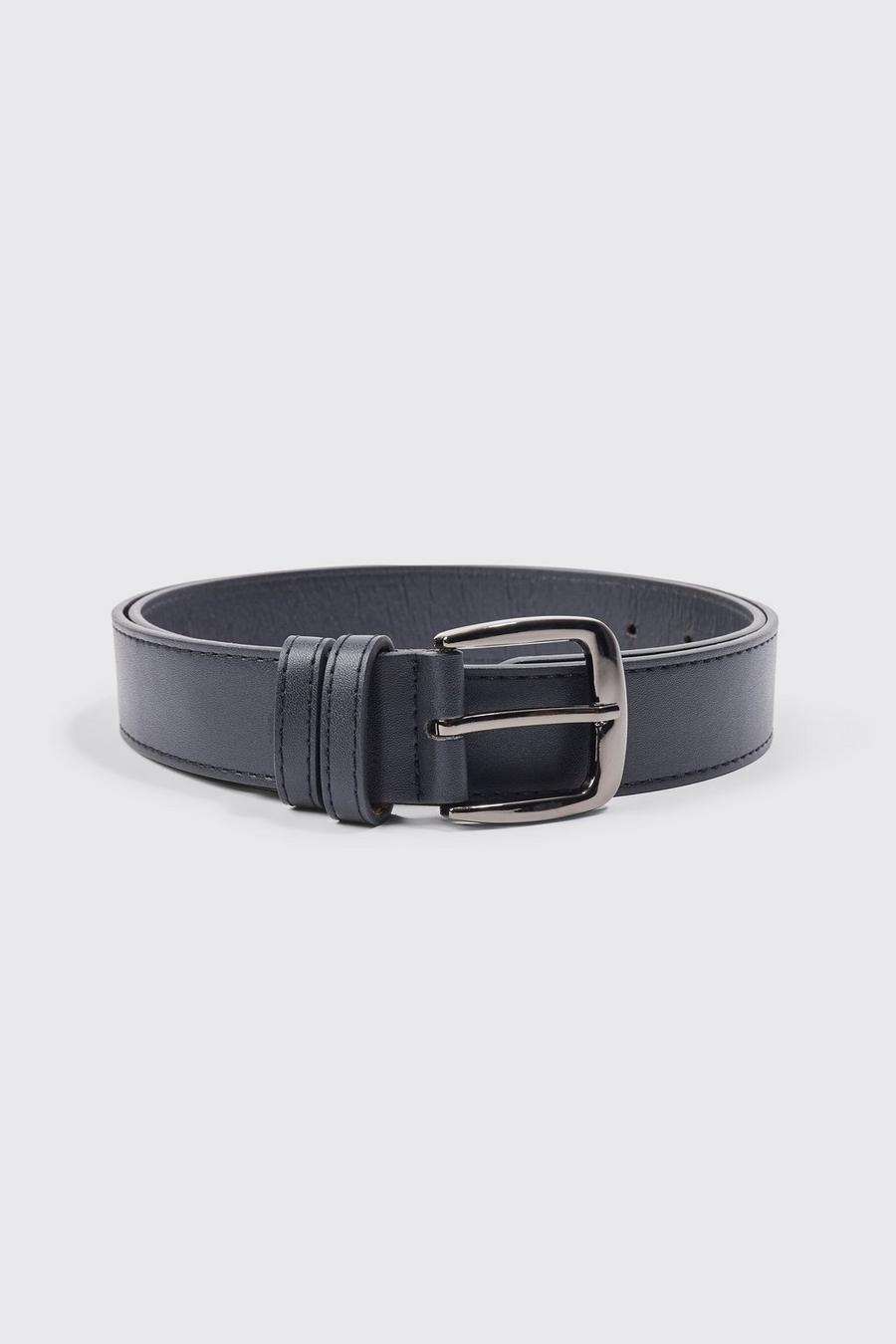 Black Faux Leather Belt 