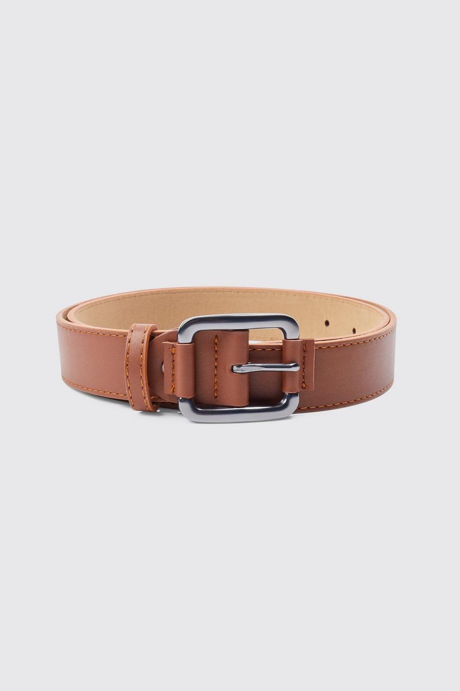 Brown Faux Leather Belt 
