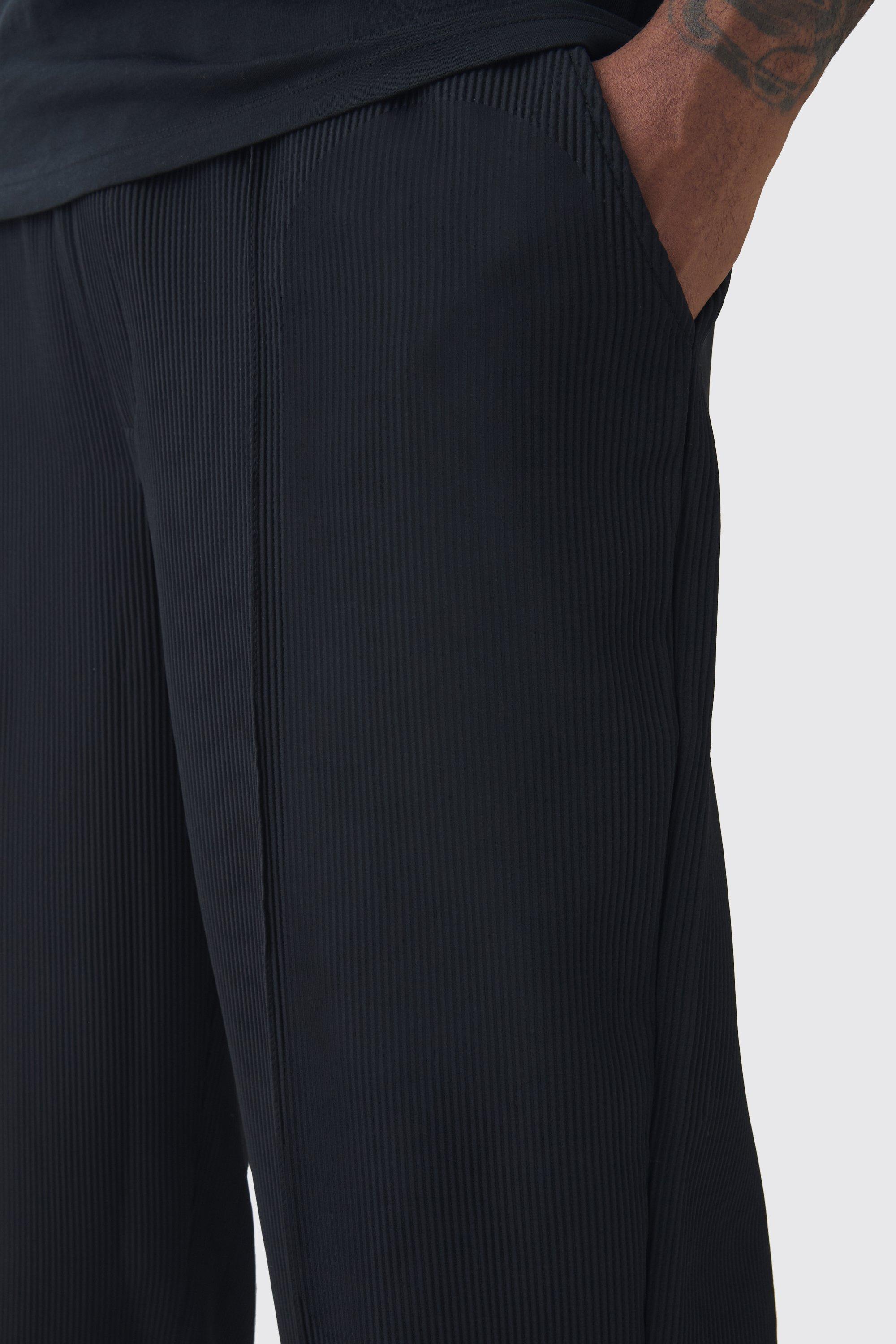 Black Technical-pleated trousers