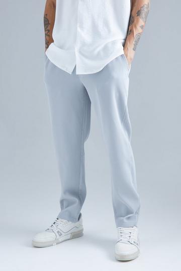 Elasticated Waist Tapered Fit Pleated Trouser light grey