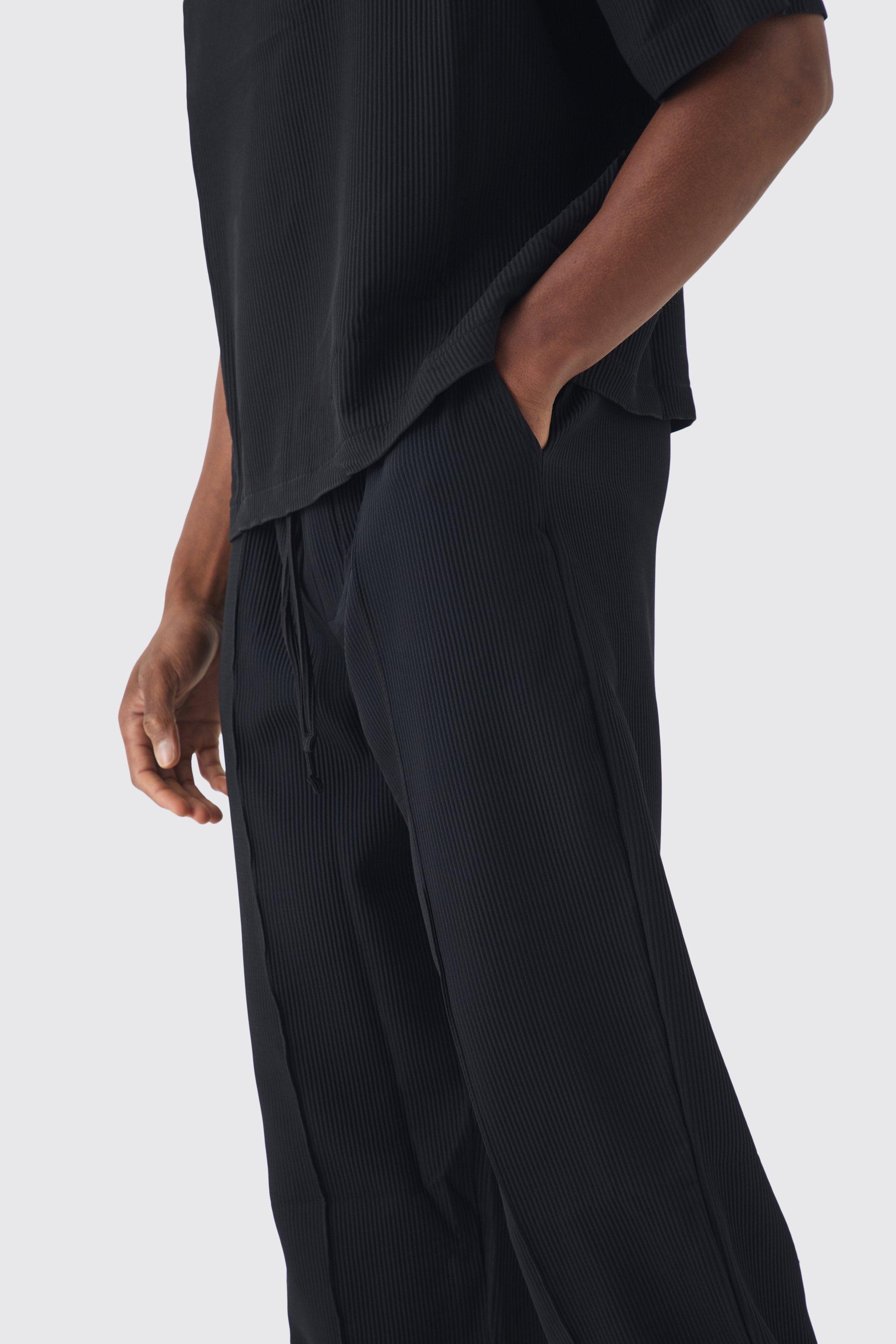 Men's triple pleated on sale trousers